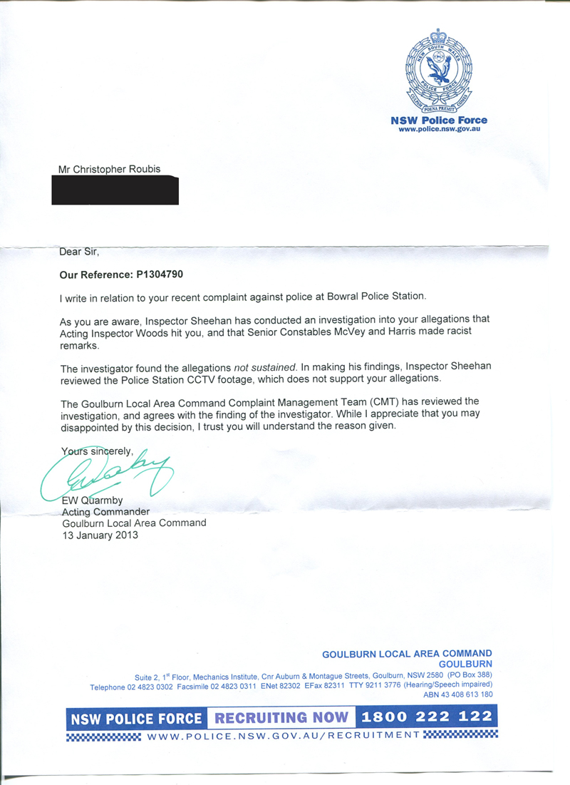 NSW Police assault cover up
