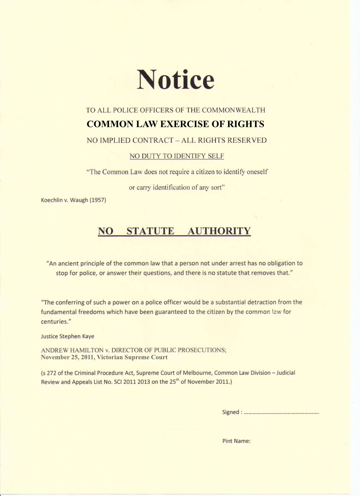Police Notice