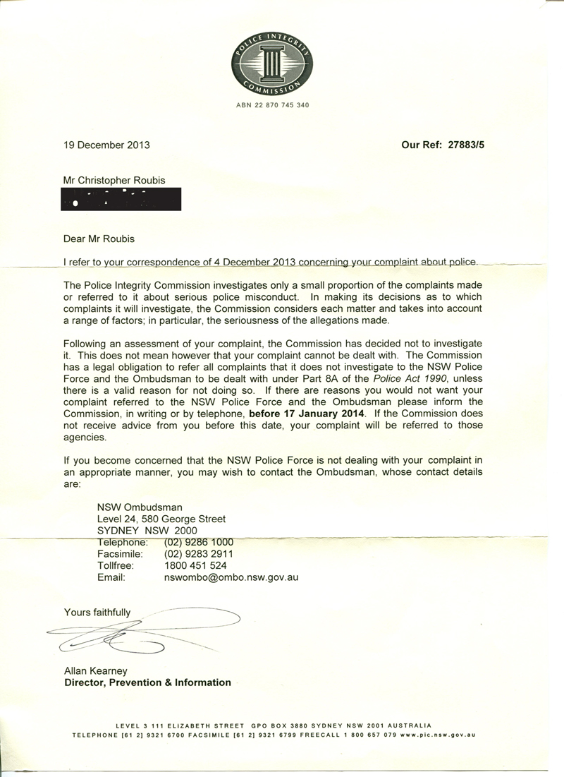 Police Integrity Commission corruption